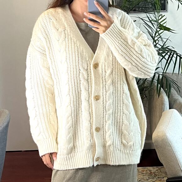 Jenni Kayne Cable Cocoon Cardlgan Ivory size S - Picture 3 of 8